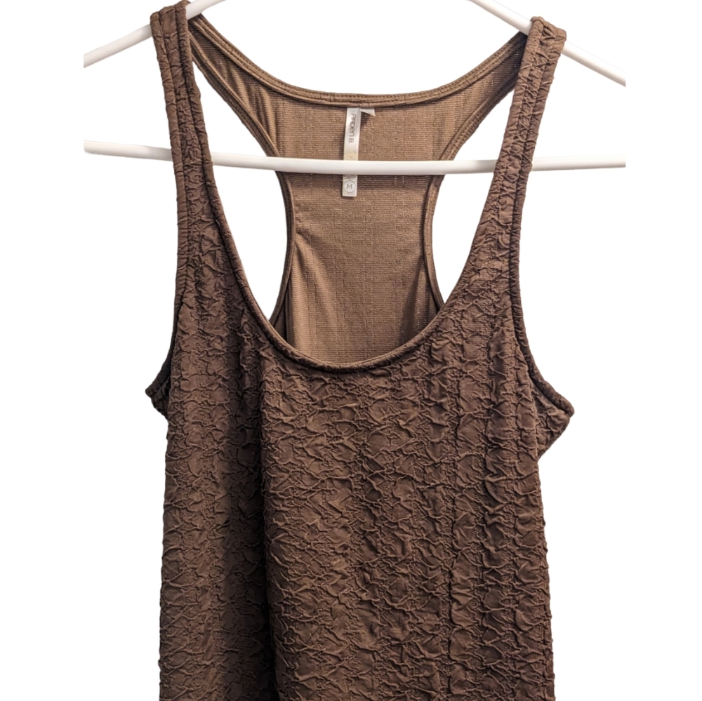 Arden B Brown Crinkled Tank Bodycon Dress M - Picture 2 of 2